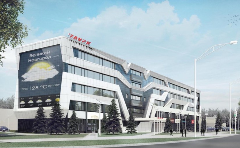 Ведётся реконструкция здания на площади Строителей под административно-торговый центр