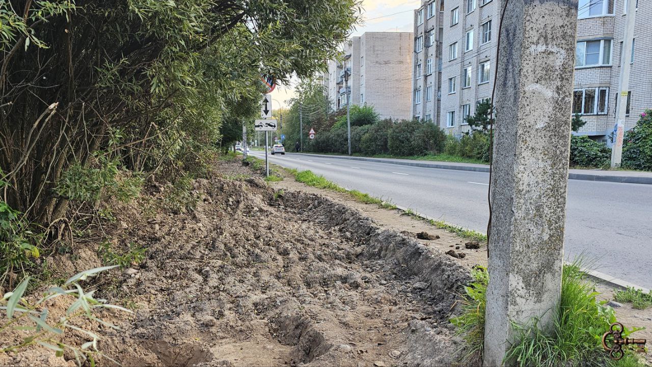 Будущий тротуар на Парковой улице